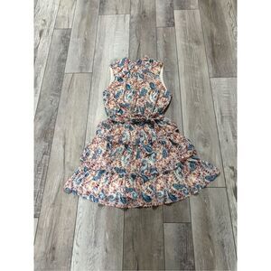 Pink Lily sleeveless ruffled floral dress size S